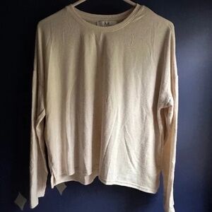 M Magaschoni Cream Ivory Long Sleeve Lightweight Sweater Size Large